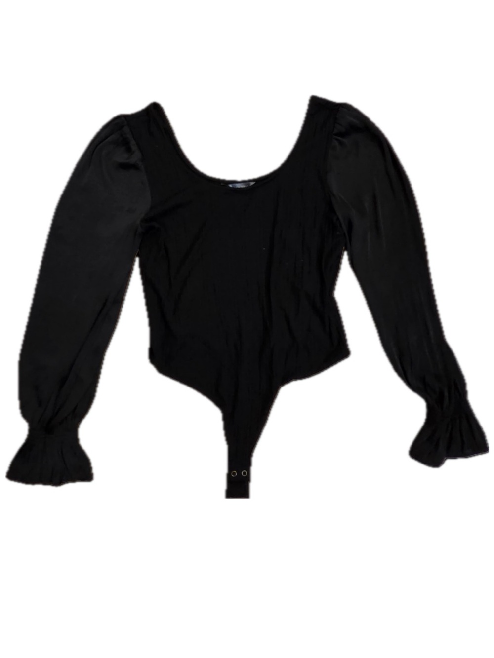 Banana Republic Black Long Puff Sleeve Ribbed Bodysuit - Picture 2 of 5